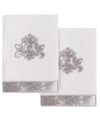 Turkish Cotton May Embellished 2-Pc. Hand Towel Set