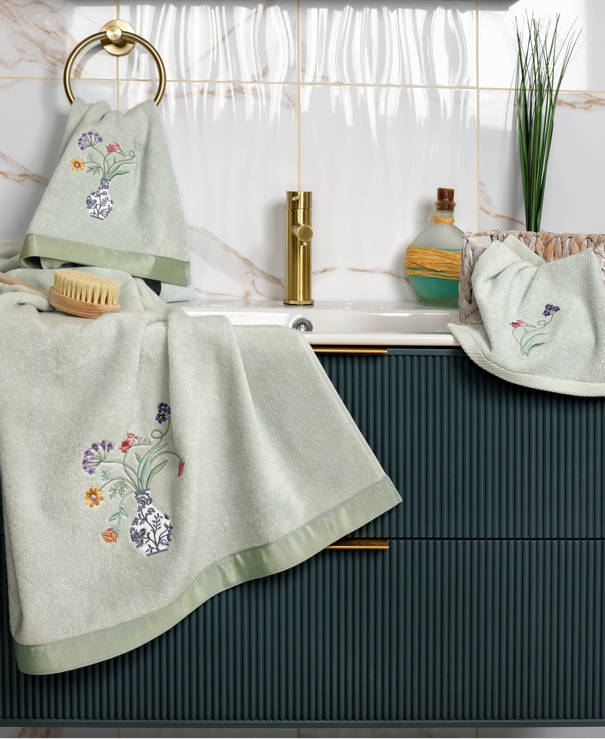 Linum Home Turkish Cotton Stella Embellished -Pc. Bath Towel Set
