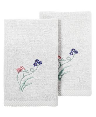 Turkish Cotton Stella Embellished 2-Pc. Fingertip Towel Set