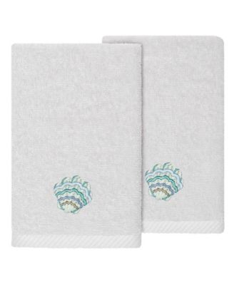 Turkish Cotton Aaron Embellished 2-Pc. Fingertip Towel Set
