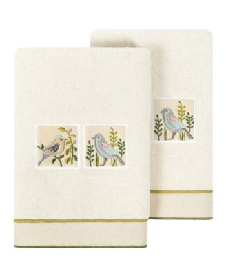 Turkish Cotton Belinda Embellished 2-Pc. Hand Towel Set