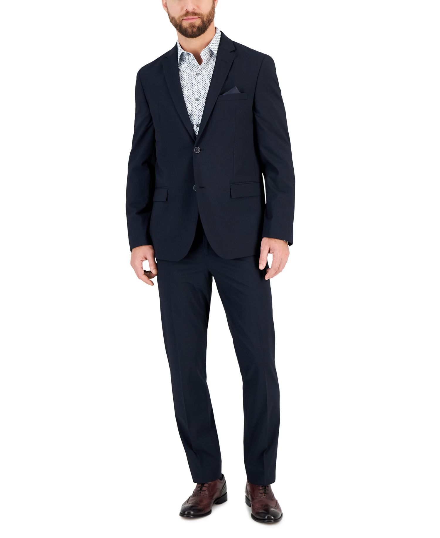 Men's Slim-Fit Spandex Super-Stretch Suit Pants