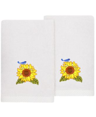 Turkish Cotton Girasol Embellished 2-Pc. Fingertip Towel Set