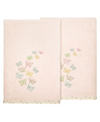 Turkish Cotton Mariposa Embellished 2-Pc. Bath Towel Set