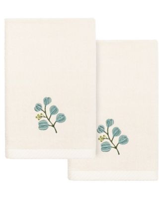 Turkish Cotton Botanica Embellished 2-Pc. Fingertip Towel Set