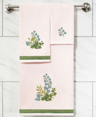 Turkish Cotton Botanica Embellished 2-Pc. Hand Towel Set