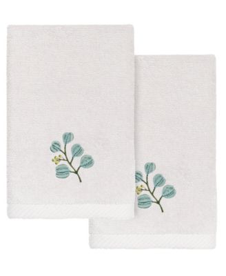 Turkish Cotton Botanica Embellished 2-Pc. Fingertip Towel Set