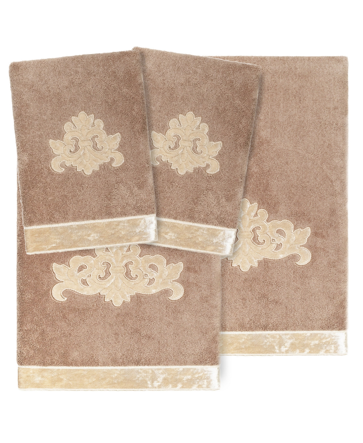 Linum Home Turkish Cotton May Embellished 4-pc. Bath Towel Set In Cocoa