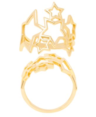 Gold Plated Open Design Stars Cluster Ring