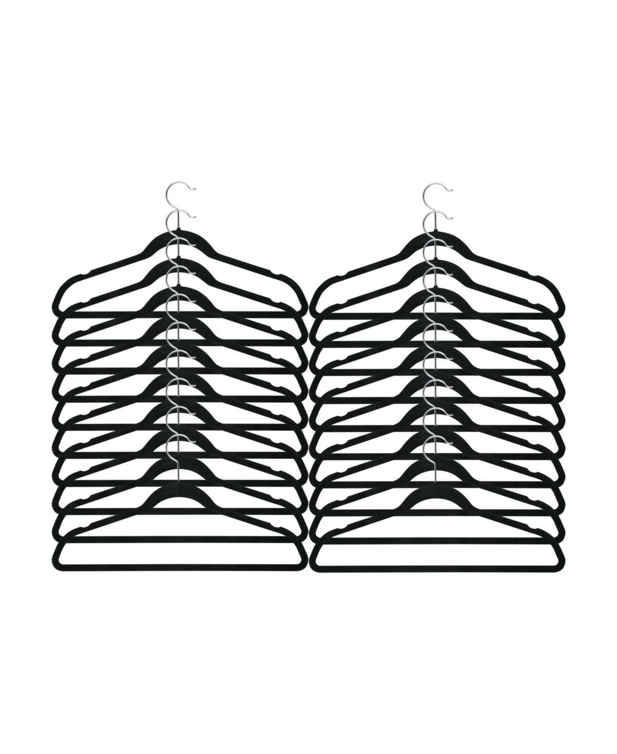 Shop Honey Can Do Slim-profile Non-slip Velvet Hangers Set, 20 Pieces In Black