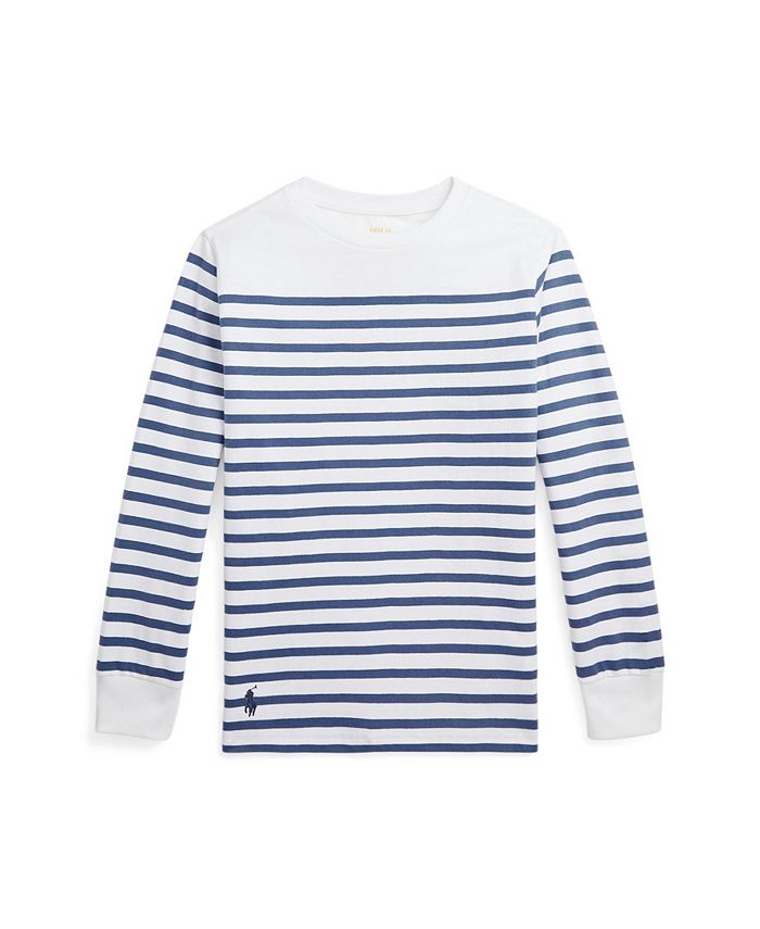 Polo Ralph Lauren Big Boys Striped Cotton Long-Sleeve T-shirt & Reviews -  Shirts & Tops - Kids - Macy's