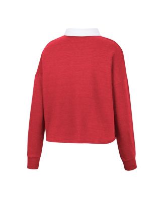 Women's Scarlet Nebraska Huskers I Love My Job Rugby Long Sleeve Shirt