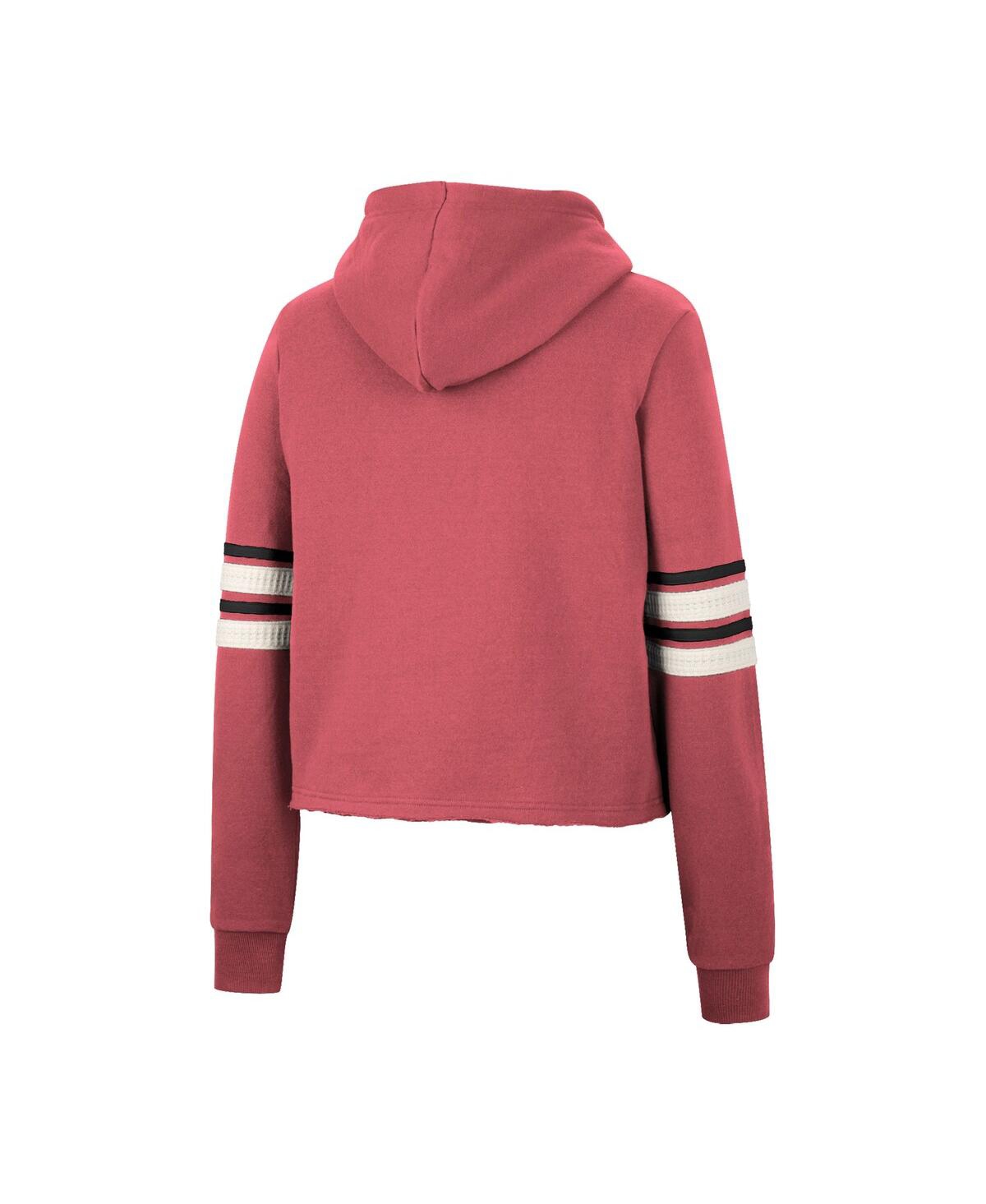 Colosseum Women's  Crimson Indiana Hoosiers Retro Cropped Pullover Hoodie In Red