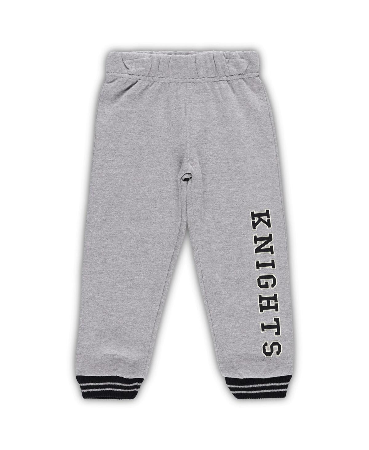 Colosseum Toddler Boys  Black And Heathered Gray Ucf Knights Poppies Pullover Hoodie And Sweatpants S In Black,heathered Gray