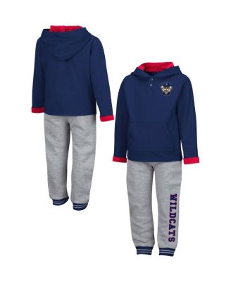 Toddler Boys Navy and Heathered Gray Arizona Wildcats Poppies Pullover Hoodie and Sweatpants Set
