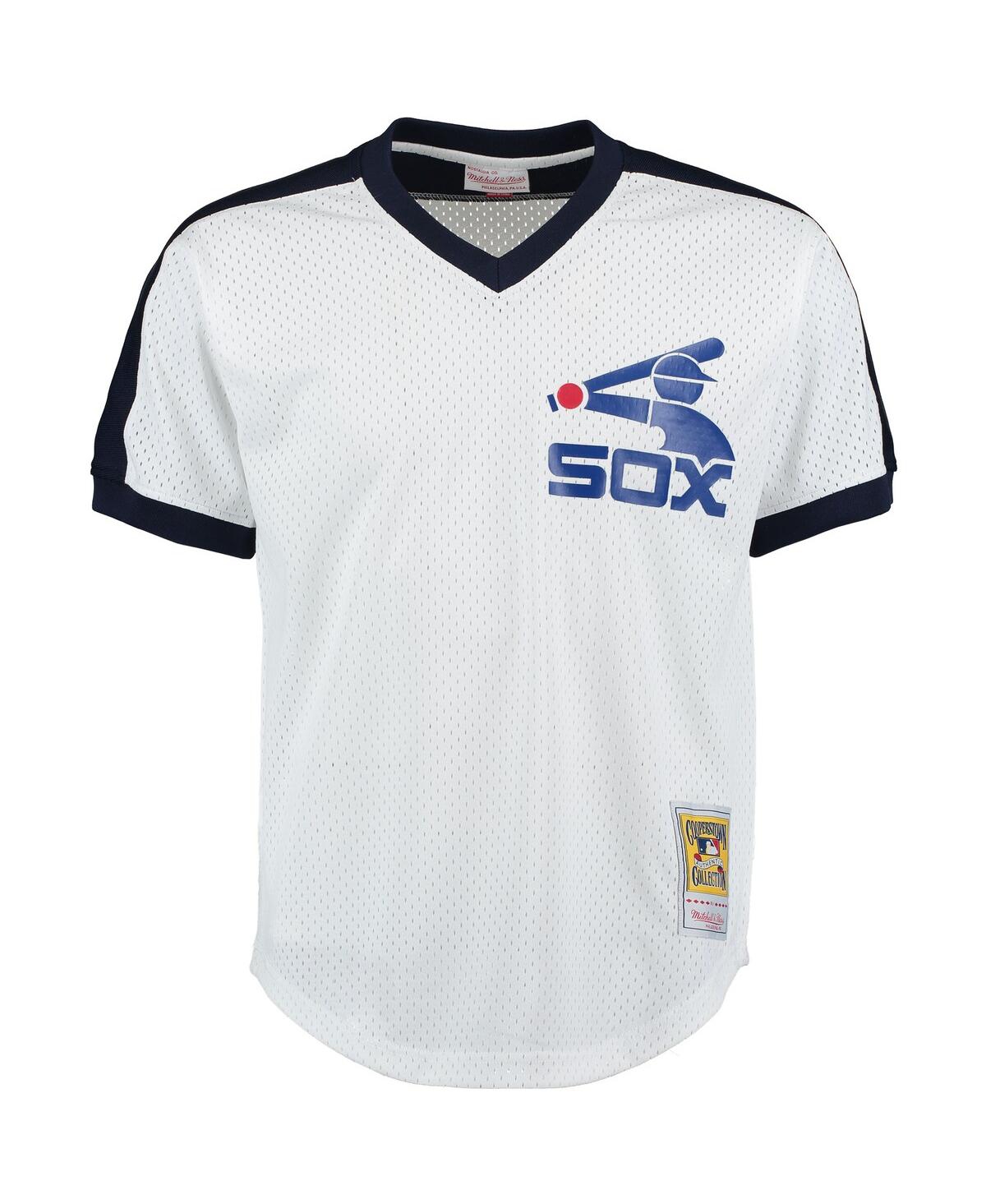 Men's Mitchell & Ness Carlton FiskChicagoSox Cooperstown Mesh Batting Practice Jersey - White