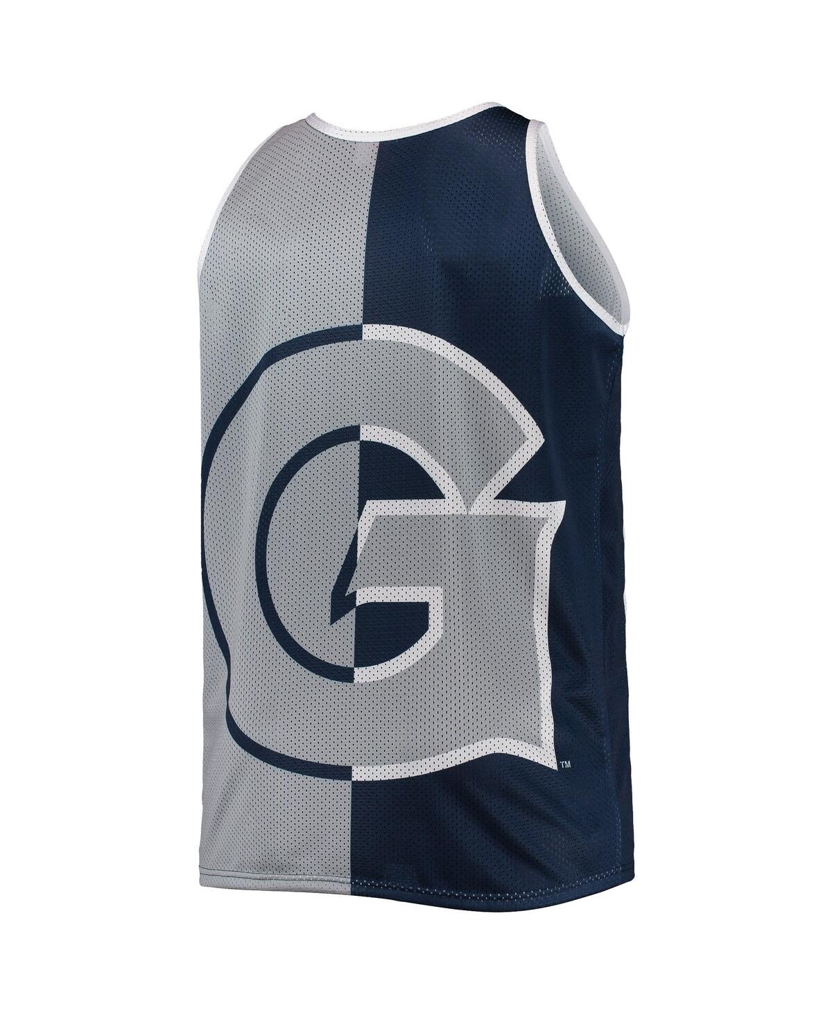 Mitchell & Ness Men's  Allen Iverson Navy, Gray Georgetown Hoyas Sublimated Player Big And Tall Tank In Navy,gray