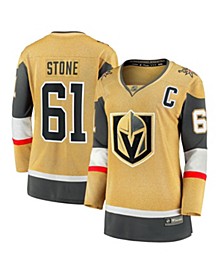 Women's Branded Mark Stone Gold Vegas Golden Knights Captain Patch Alternate Premier Breakaway Player Jersey