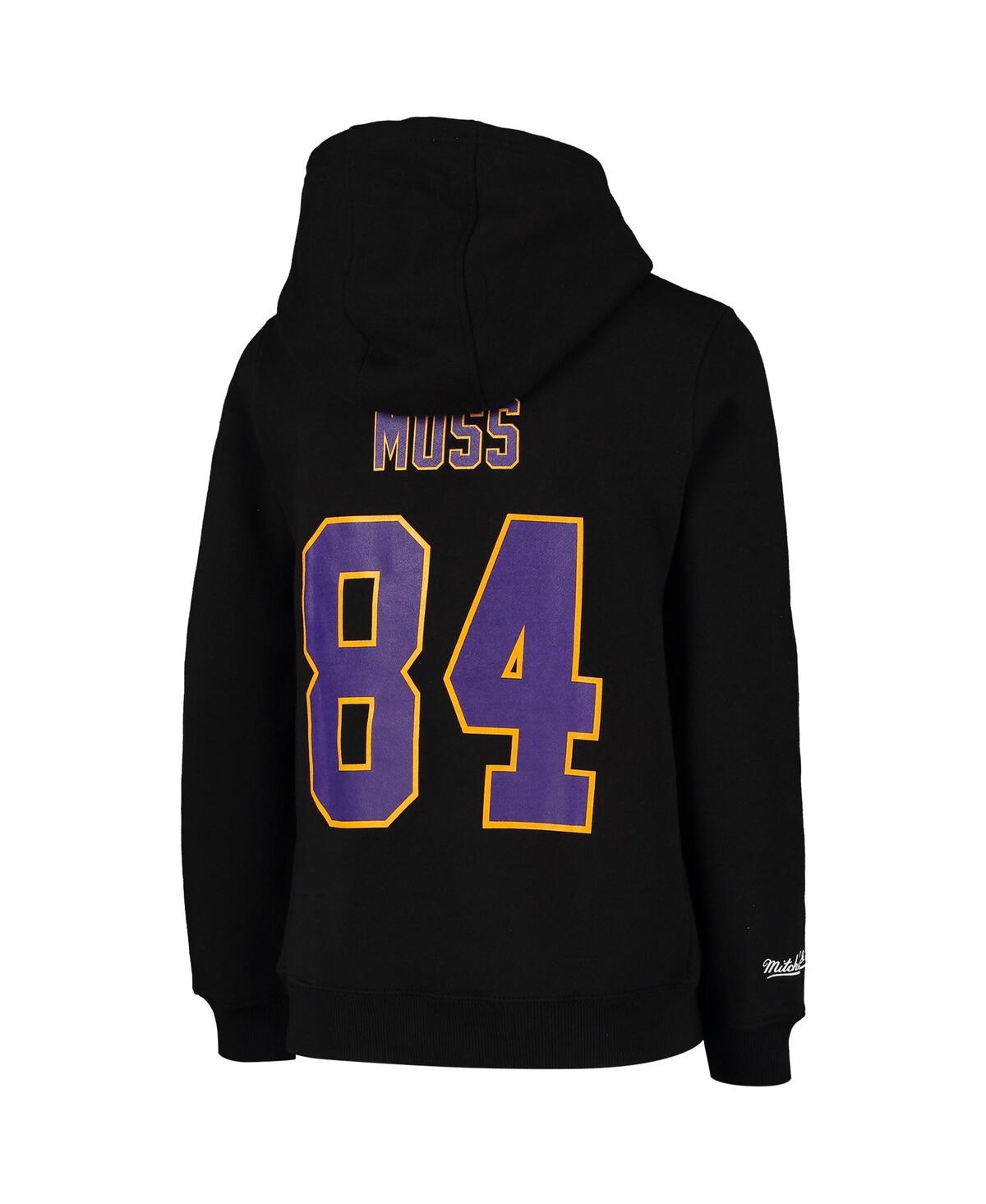 Big Boys Mitchell & Ness Randy MossMinnesota Vikings Retired Player Name and Number Fleece Pullover Hoodie - Black