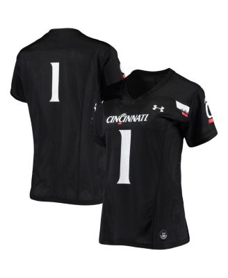 Women's #1 Black Cincinnati Bearcats Finished Replica Football Jersey