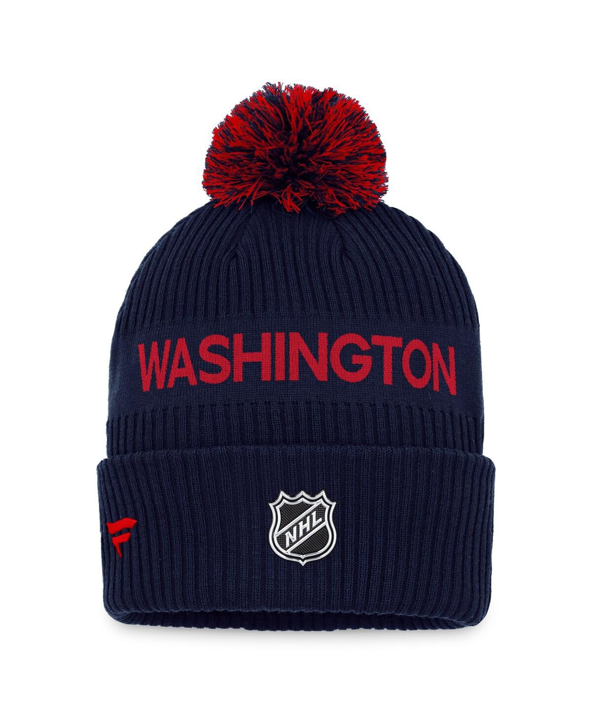 Men's Fanatics Red Washington Capitals 2022 Nhl Draft Authentic Pro Cuffed Knit Hat with Pom - Red