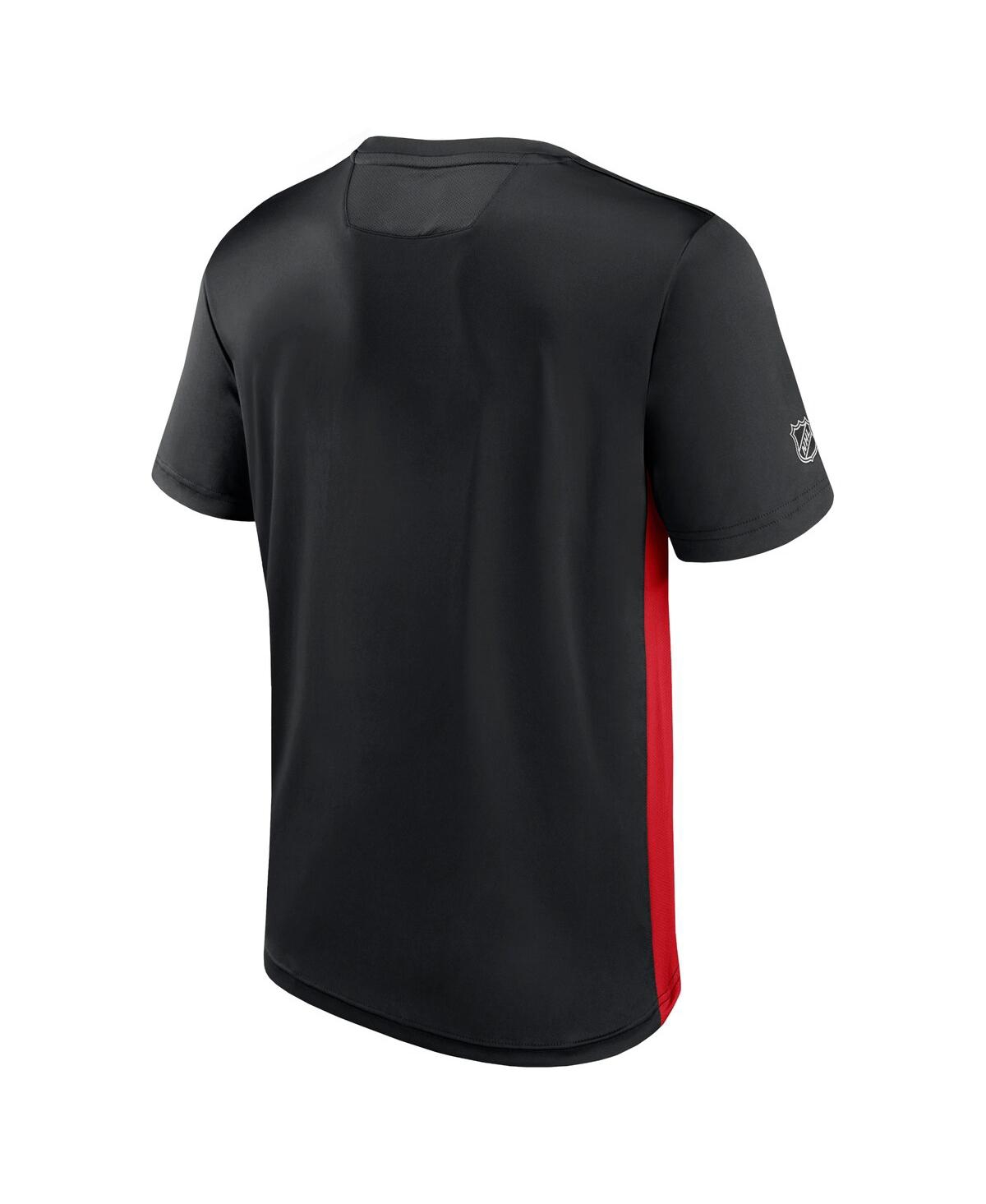 Fanatics Branded Black/red Detroit Red Wings Authentic Pro Rink Tech T-shirt In Black,red