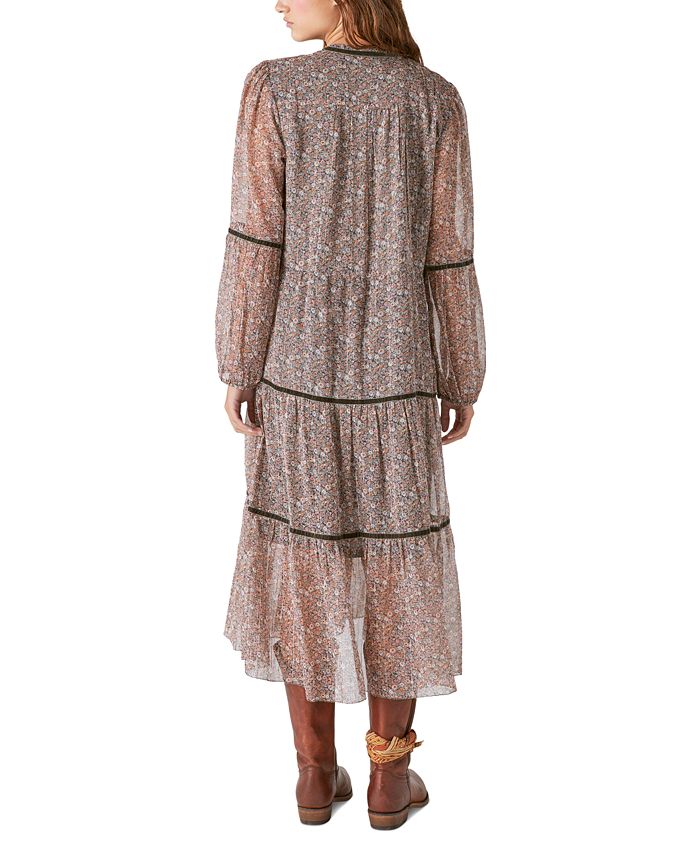 Lucky Brand Women's Floral-Print Tiered Maxi Dress - Macy's