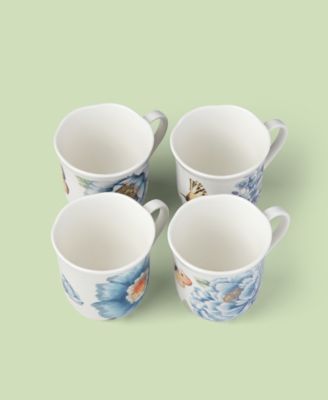 Butterfly Meadow Blue Assorted Mugs, Set of 4