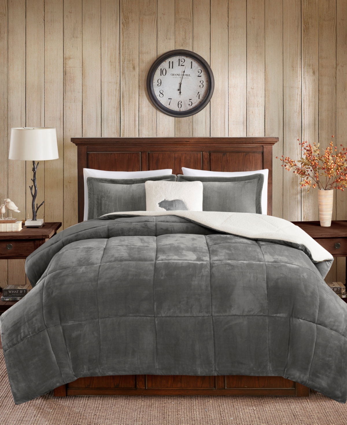 Macy's Woolrich Alton 4-pc. King Comforter Set In Charcoal,ivory