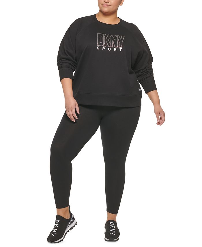 DKNY Women's Rhinestone Logo Cuffed Jogger - Macy's