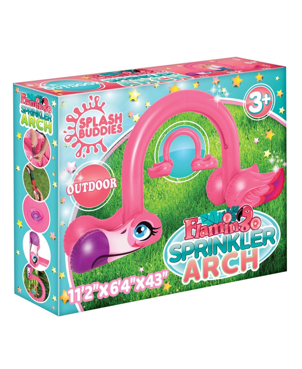 Splash Buddies Kids' Inflatable Flamingo Arch Sprinkler In Pink