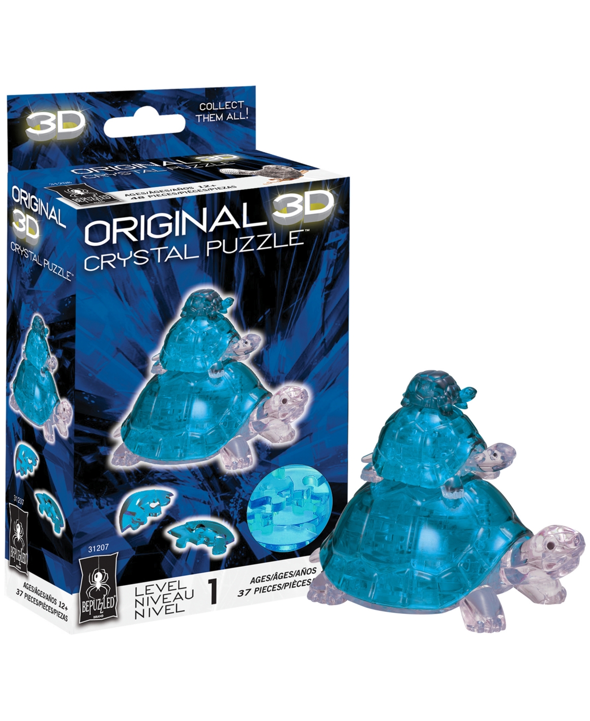 Shop Bepuzzled 3d Crystal Turtles Puzzle Set, 37 Pieces In Multi Color