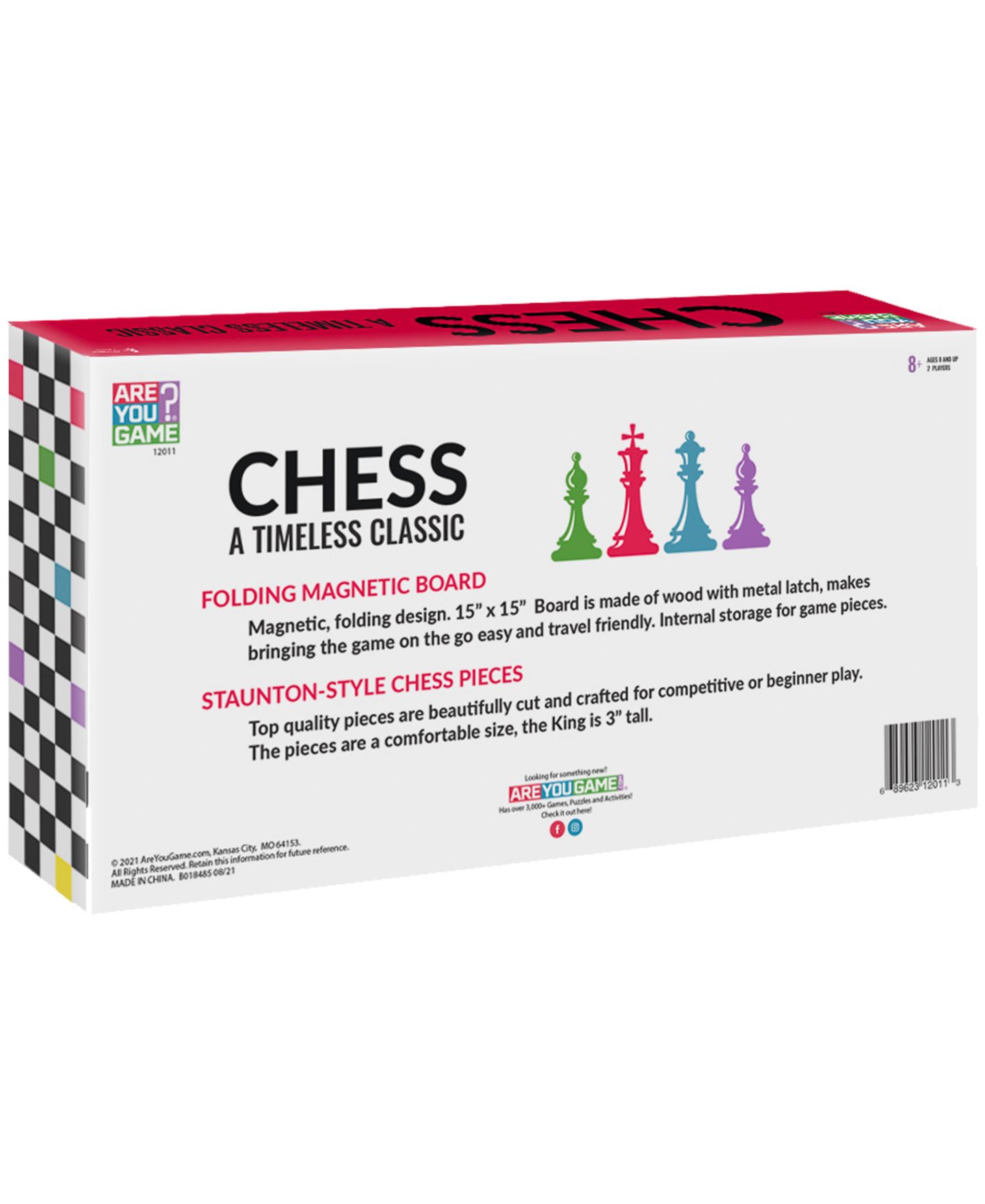 Детские настольные игры Areyougame Magnetic Folding Chess Set, 35-Piece Board Game, Ages 8+ — фото 3