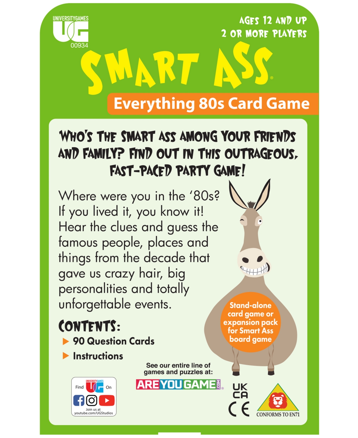 Shop University Games Smart Everything 80s Card Game Set, 91 Piece In Multi Color