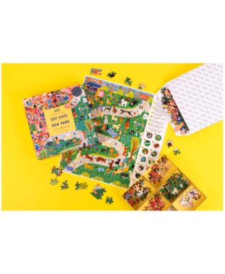 Cat Cafe Dog Park Double-Sided Jigsaw Puzzle Set, 502 Pieces
