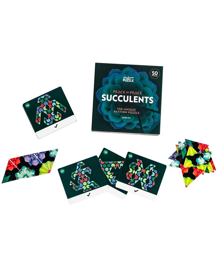 Professor Puzzle Peace by Peace Succulents the Unique Pattern Puzzle Set, 96 Piece Macy's
