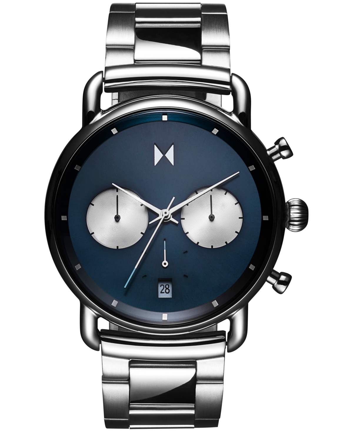 Mvmt Blacktop Astro Stainless Steel Chronograph Bracelet Watch In Blue/silver