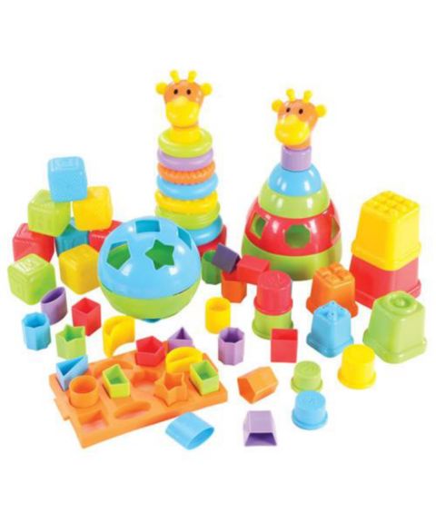 Детские игрушки Kaplan Early Learning Stack Sort Kit Fine Motor Skills 50+ Pieces, Ages 12 Months+
