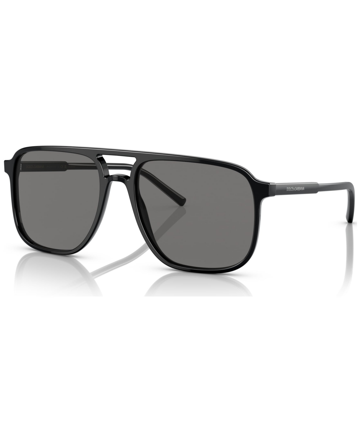 Dolce & Gabbana Men's Polarized Low Bridge Fit Sunglasses, Dg4423f58-p In Black