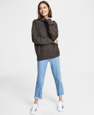 Calvin Klein Jeans - Women's Oversized Ribbed Turtleneck Sweater