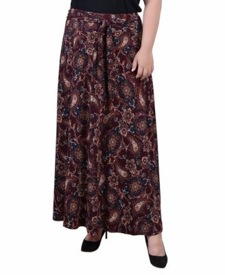 Plus Size Maxi with Sash Waist Tie Skirt