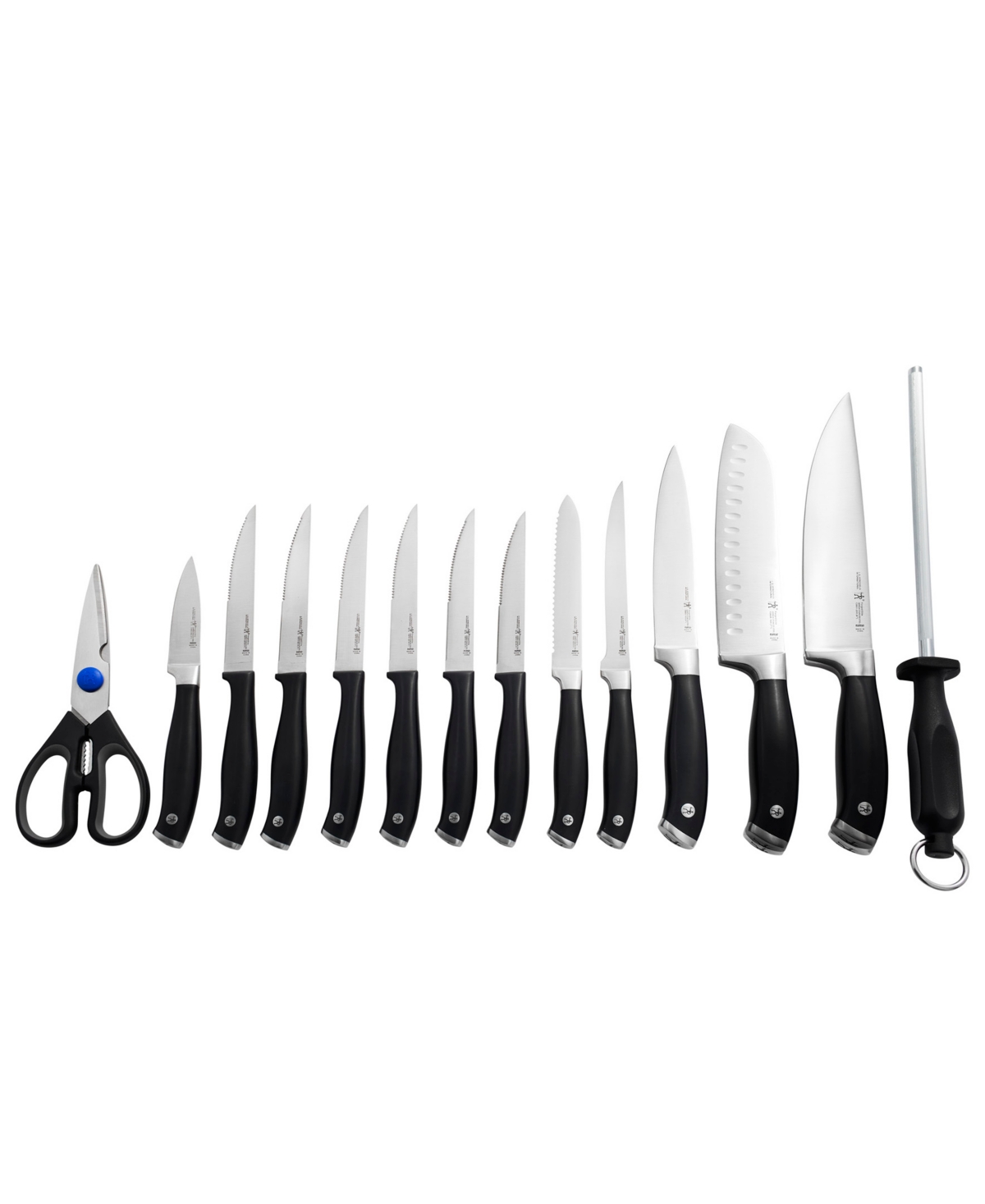 Henckels Forged Elite 15 Piece Knife Block Set - Stainless Steel, Brown