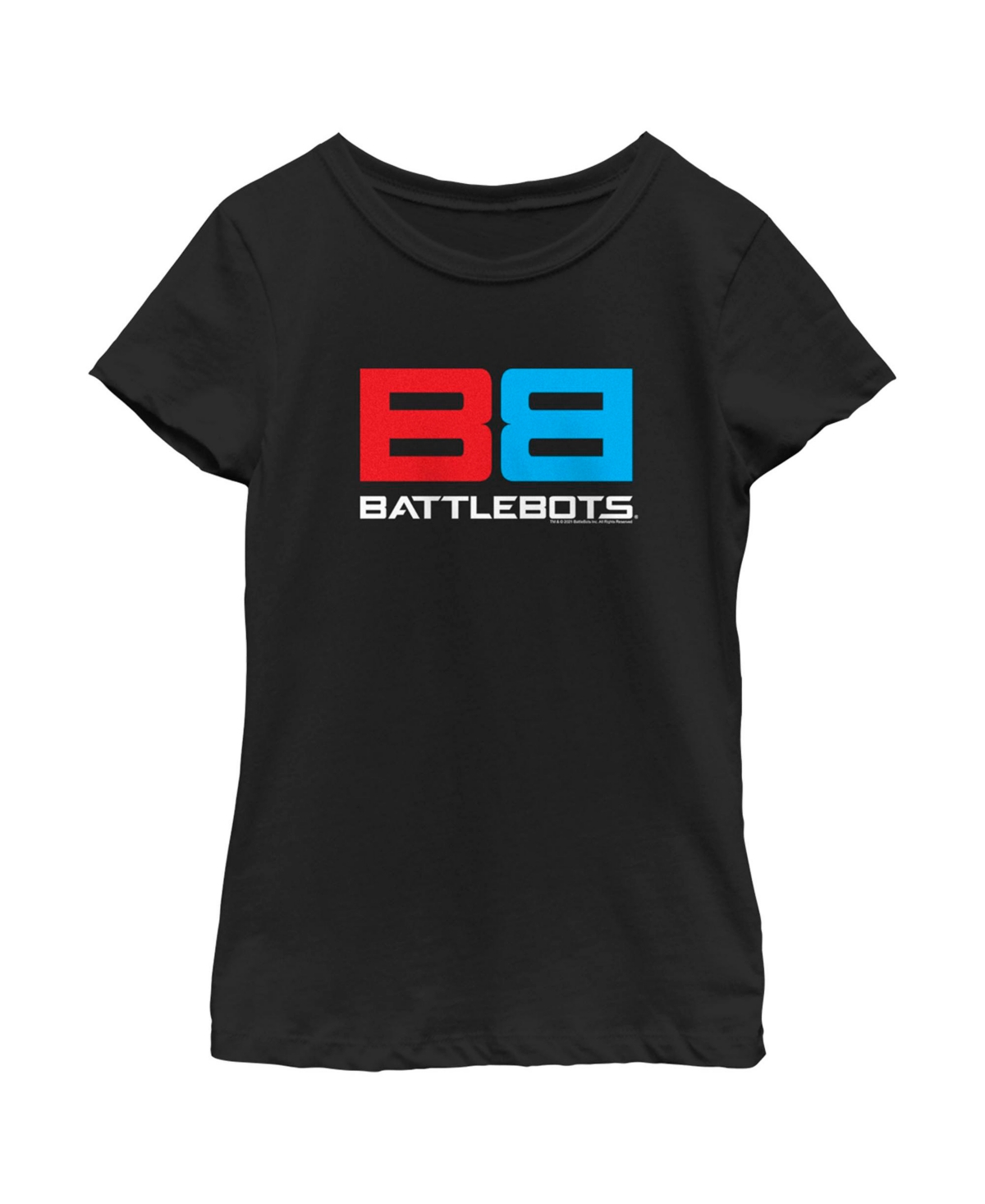 Battlebots Girl's  Red And Blue Logo Child T-shirt In Black
