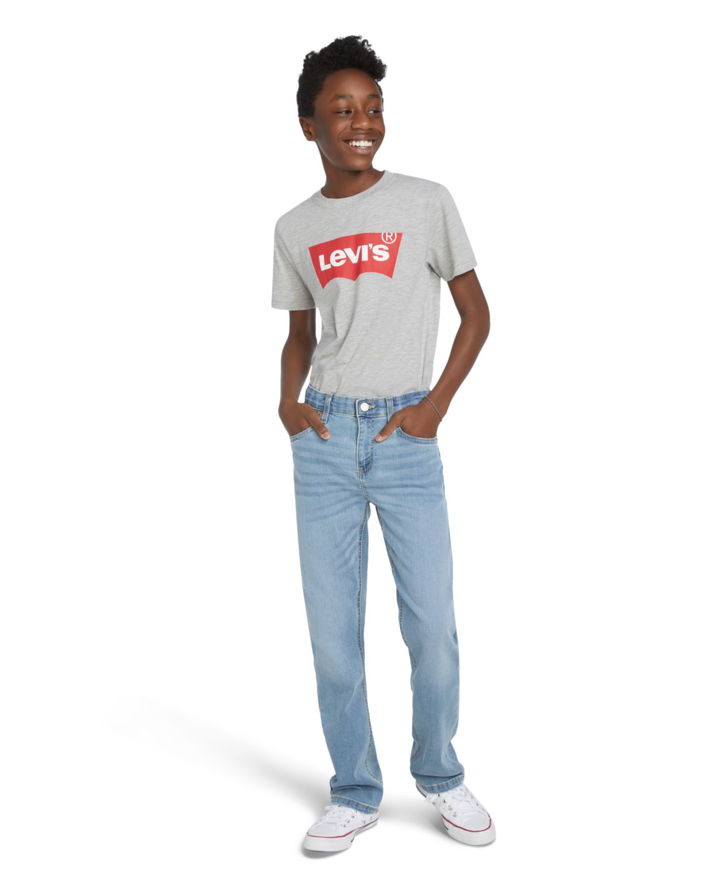 Детские джинсы Levi's 514 прямого кроя из стретча, 8-20, цвет: Синий каменный — фото 2