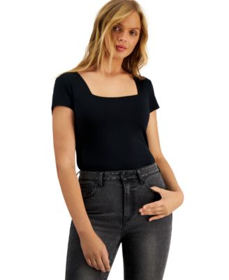 And Now This Women's Square-Neck Short-Sleeve Bodysuit - Macy's