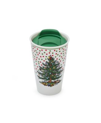 Christmas Tree Polka Dot Travel Mug