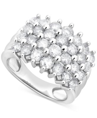 Macy's - Diamond Multirow Cluster Ring (3 ct. t.w.) in 14k White Gold