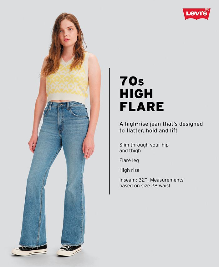 Levi's 70s High Flare Jeans Light Wash Distress Denim Womens Size 29