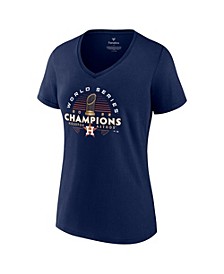 Women's Branded Navy Houston Astros 2022 World Series Champions Signature Roster Short Sleeve V-Neck T-shirt