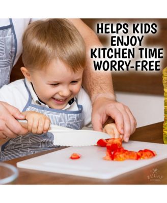 3-Piece Kids Knife Set for Real Cooking & Baking with Serrated Edges